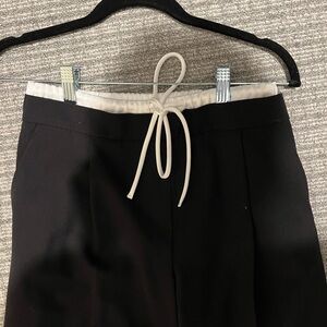 Zara Black Trousers with White Drawstring